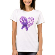 Purple Awareness Ribbon with Roses