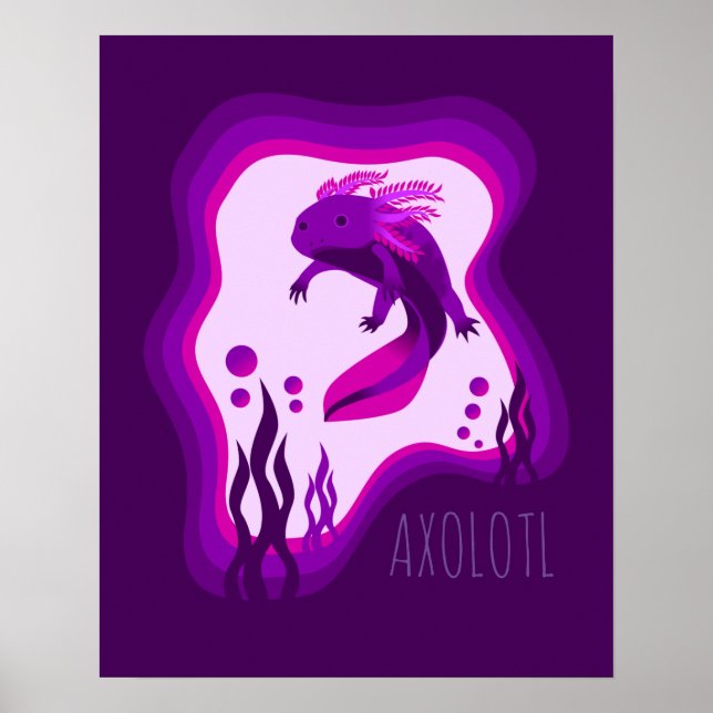 Purple Axolotl Print (Front)