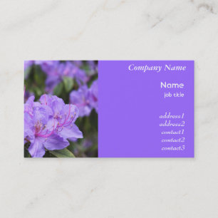 purple azalea flowers business card