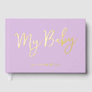 Purple Baby Book Gold Foil Keepsake for Mother