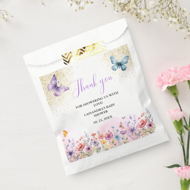 Purple Baby butterfly Baby shower Favour Bags (Sealed)
