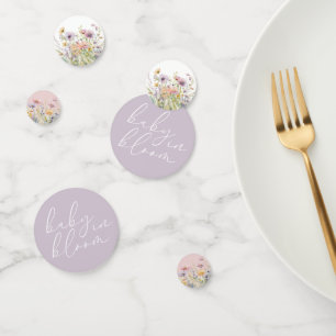Purple Baby In Bloom Floral Wildflower Baby Shower Confetti