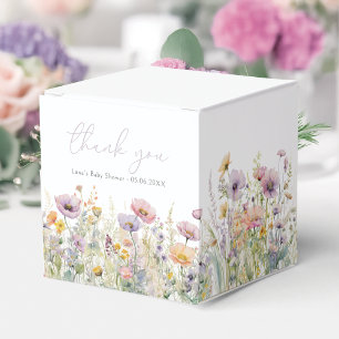 Purple Baby In Bloom Floral Wildflower Baby Shower Favour Box