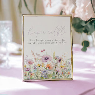 Purple Baby In Bloom Wildflower Diaper Raffle Poster