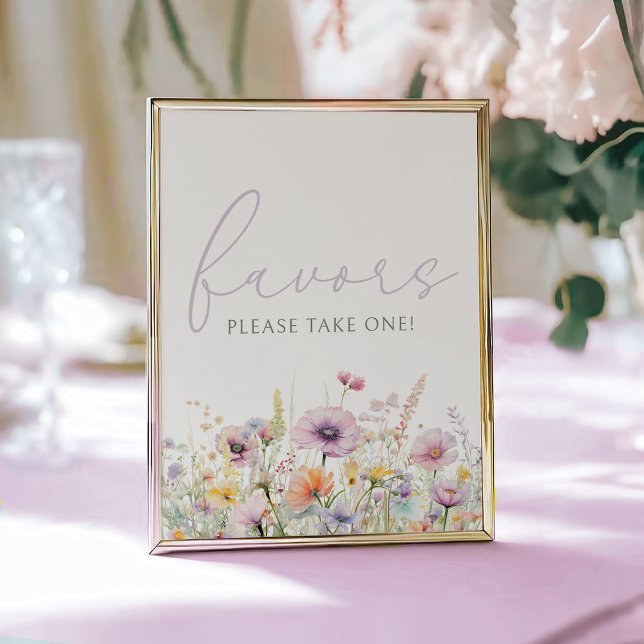 Purple Baby In Bloom Wildflower Shower Favour Sign (Creator Uploaded)