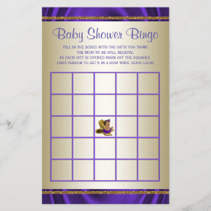 Purple Baby Shower Bingo Girl Baby Shower Games