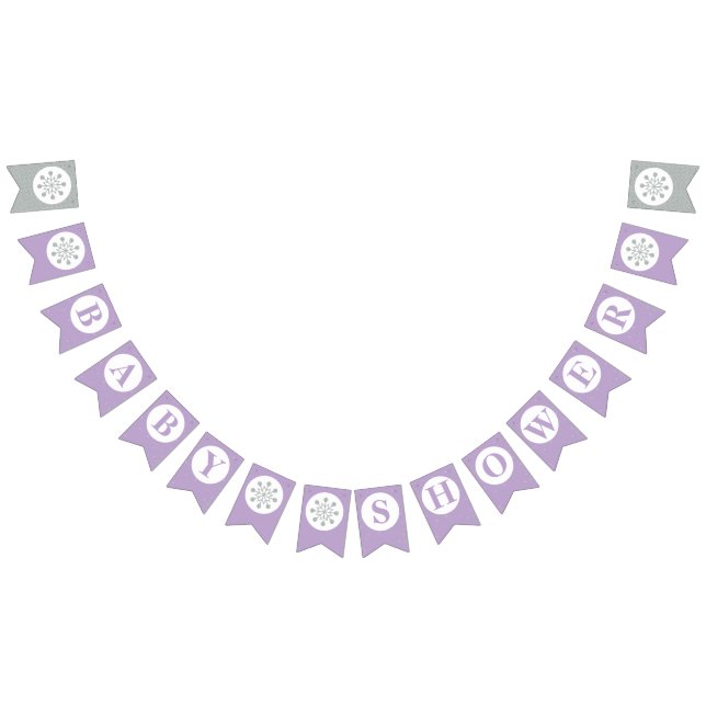 Purple Baby Shower Bunting Flags - Girl BabyShower (All)