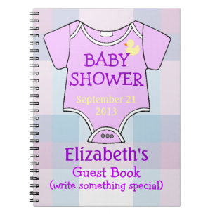 Purple Baby Shower Guests Notebook