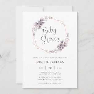 Purple Baby Shower Invitation