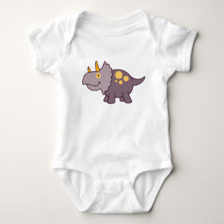 Purple Baby Triceratops Dinosaur Baby One-Piece Bodysuit