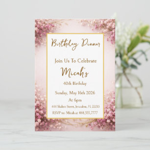 Purple Baby's Breath Floral Aesthetic Modern Chic Invitation