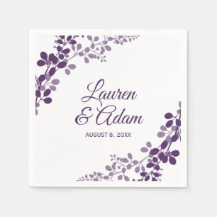 Purple Baby's Breath or Vines Wedding Napkins