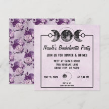Purple Bachelorette Party Invite Goth Wicca Pagan