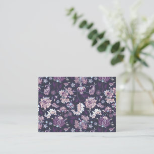 Purple Background Big Floral Seamless Pattern Card