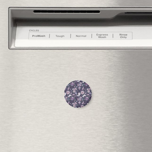 Purple Background Big Floral Seamless Pattern Magnet (In Situ (Dishwasher))