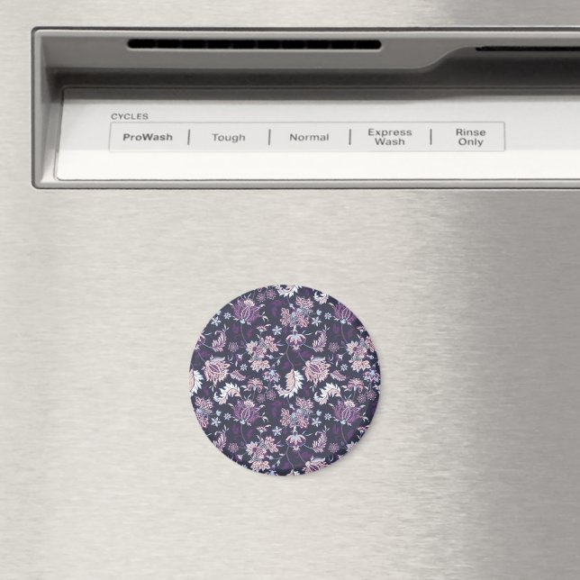 Purple Background Big Floral Seamless Pattern Magnet (In Situ (Dishwasher))