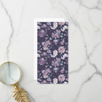Purple Background Big Floral Seamless Pattern