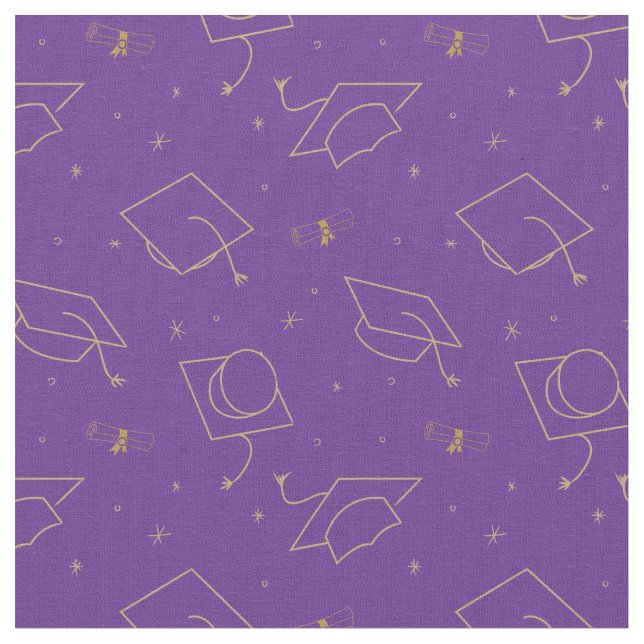 Purple Background Graduation Cap Toss Fabric (Close Up)