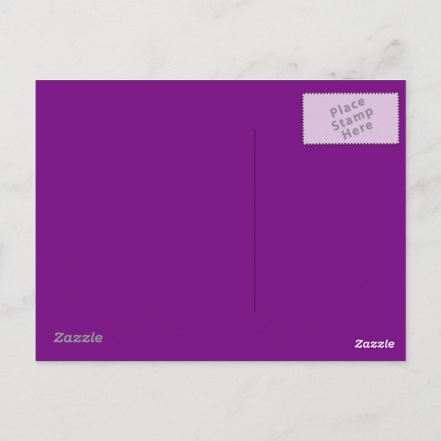 Purple Background on Postcard (Back)