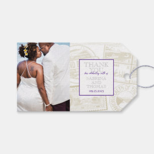 Purple Bahamas Wedding Photo Gift Tags
