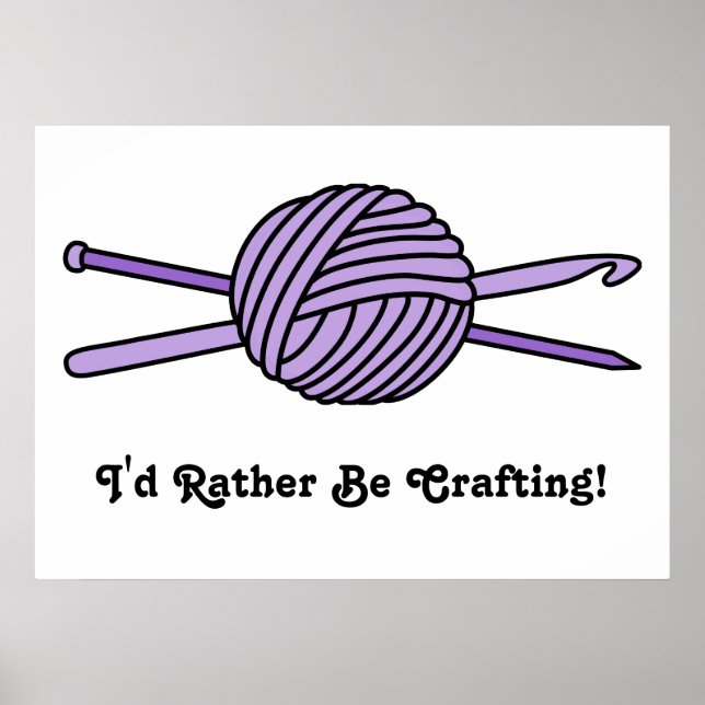 Purple Ball of Yarn (Knit & Crochet) Poster (Front)