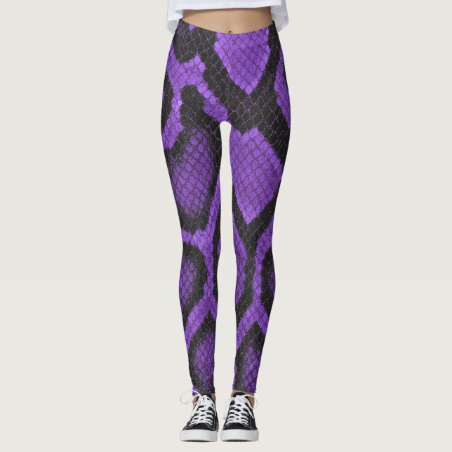 Purple Ball Python Leggings style 2 (Front)