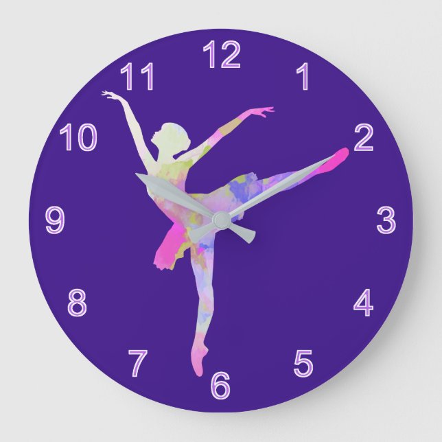 Purple Ballerina Large Clock (Front)