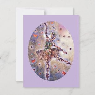 Purple Ballerina Thank you Ballet Teacher Custom Card