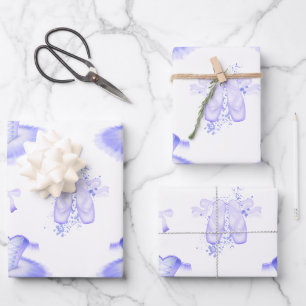 Purple Ballerina Tutu & Ballet Slippers Ballet Wrapping Paper Sheet