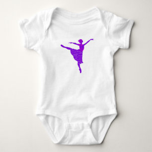 Purple Ballet Dancer New Year Wishes  Baby Jersey Bodysuit