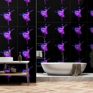 Purple Ballet Dancer Woman Custom Colour Black Wallpaper