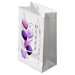 Purple Balloons, Happy Birthday Gift Bag
