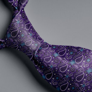Purple Bandanna and Denim Texas Neck Tie