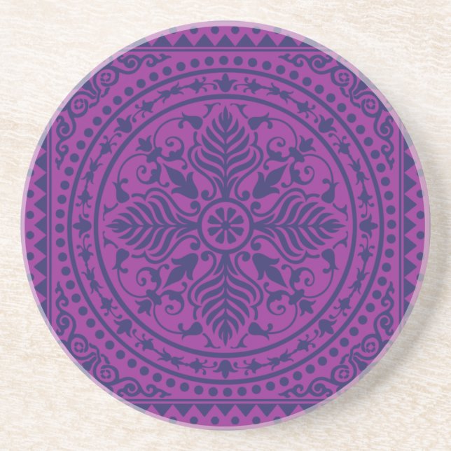 Purple Bandanna Sandstone Coaster (Front)