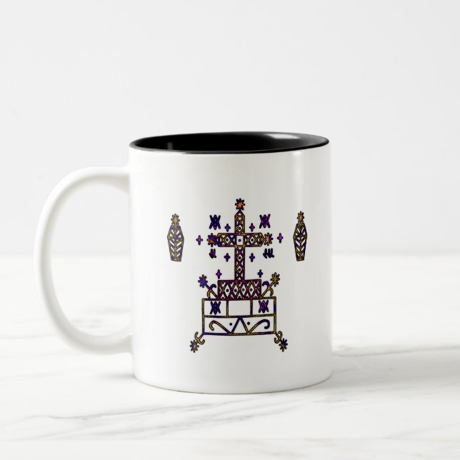 Purple Baron Samedi Veve Sigil Two-Tone Coffee Mug (Left)