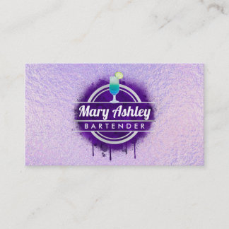 Purple Bartender business cards
