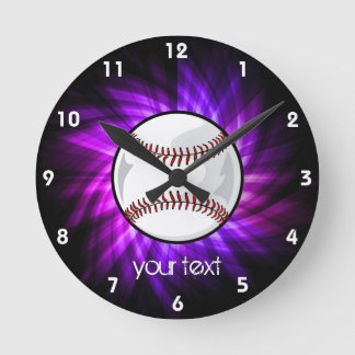 Purple Baseball; Softball Round Clock