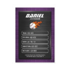 Purple Baseball Trading Card Baseball Player