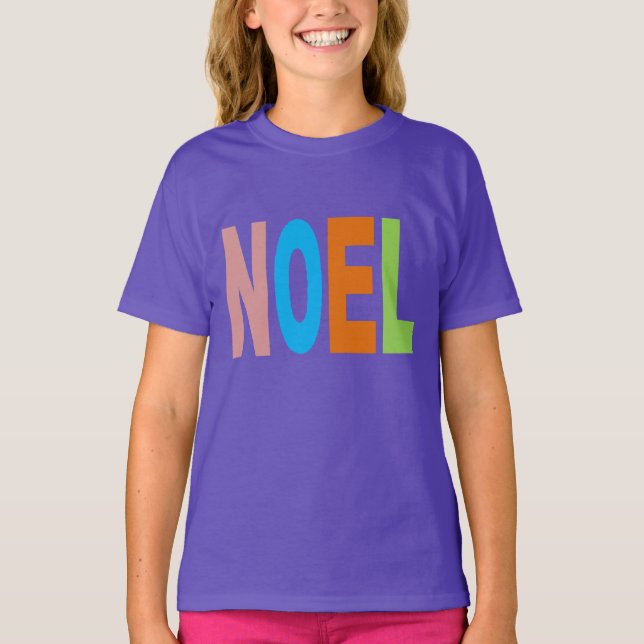 Purple basic NOEL Design T-shirt (Front)