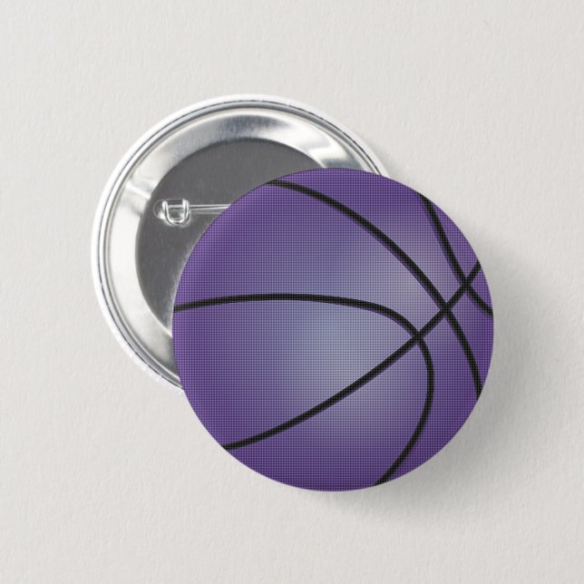Purple Basketball  6 Cm Round Badge (Front & Back)