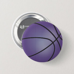 Purple Basketball  6 Cm Round Badge