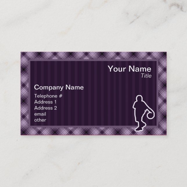 Purple Basketball Business Card (Front)