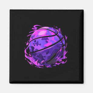 Purple Basketball Camouflage For Men Women Kids Yo Magnet