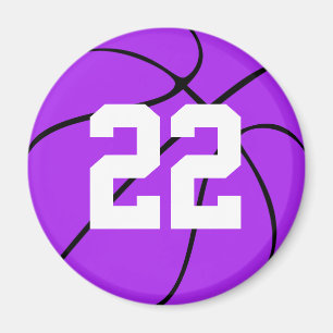 Purple Basketball Custom Jersey Number Magnet