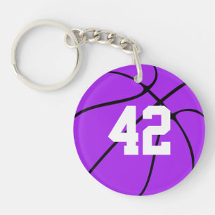 Purple Basketball Jersey Number or Initials Key Ring