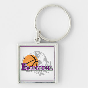 Purple Basketball T-shirts and Gifts Key Ring