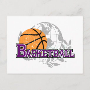 Purple  Basketball T-shirts and Gifts Postcard