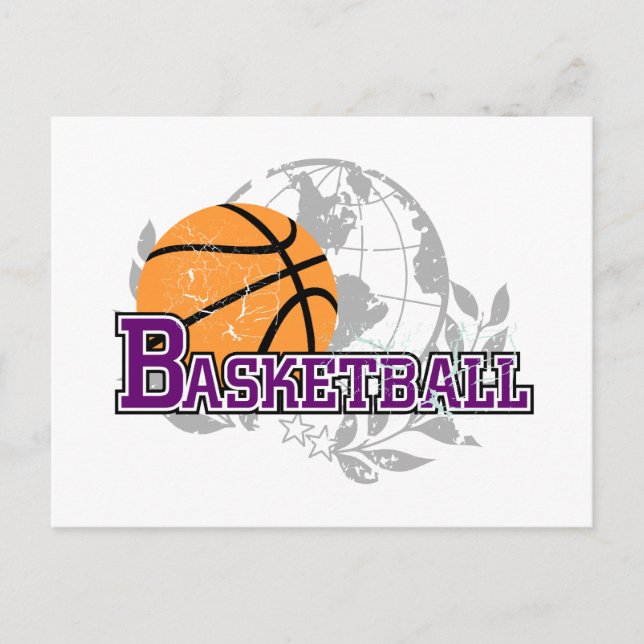 Purple  Basketball T-shirts and Gifts Postcard (Front)