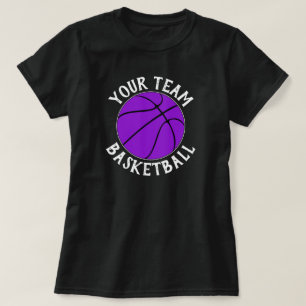 Purple Basketball Team Player Name & Jersey Number T-Shirt