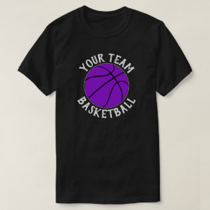 Purple Basketball Team Player Name & Jersey Number T-Shirt